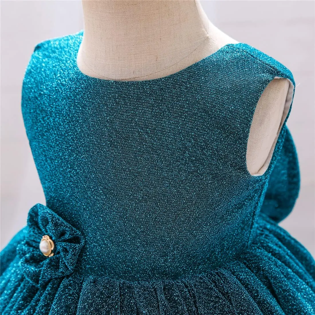 0-6T Baby Girls Dress Princess Dress Special Occasion Formal Gowns Backless Pageant Wedding Party Dresses with Headwear