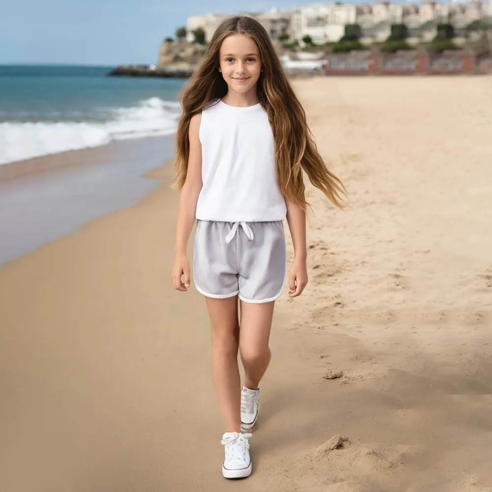 3-Pack Girls Dolphin Shorts, Drawstring Sports Shorts for Girls, Sports Shorts, 5-14 Years