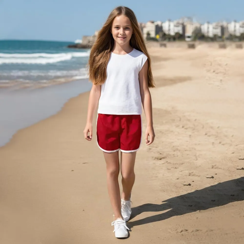 3-Pack Girls Dolphin Shorts, Drawstring Sports Shorts for Girls, Sports Shorts, 5-14 Years