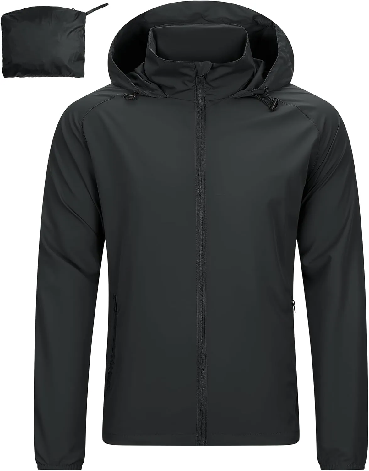 33,000ft Men's Rain Jacket Waterproof Lightweight Raincoat Packable Rain Shell Windbreaker with Hood for Golf Hiking Travel
