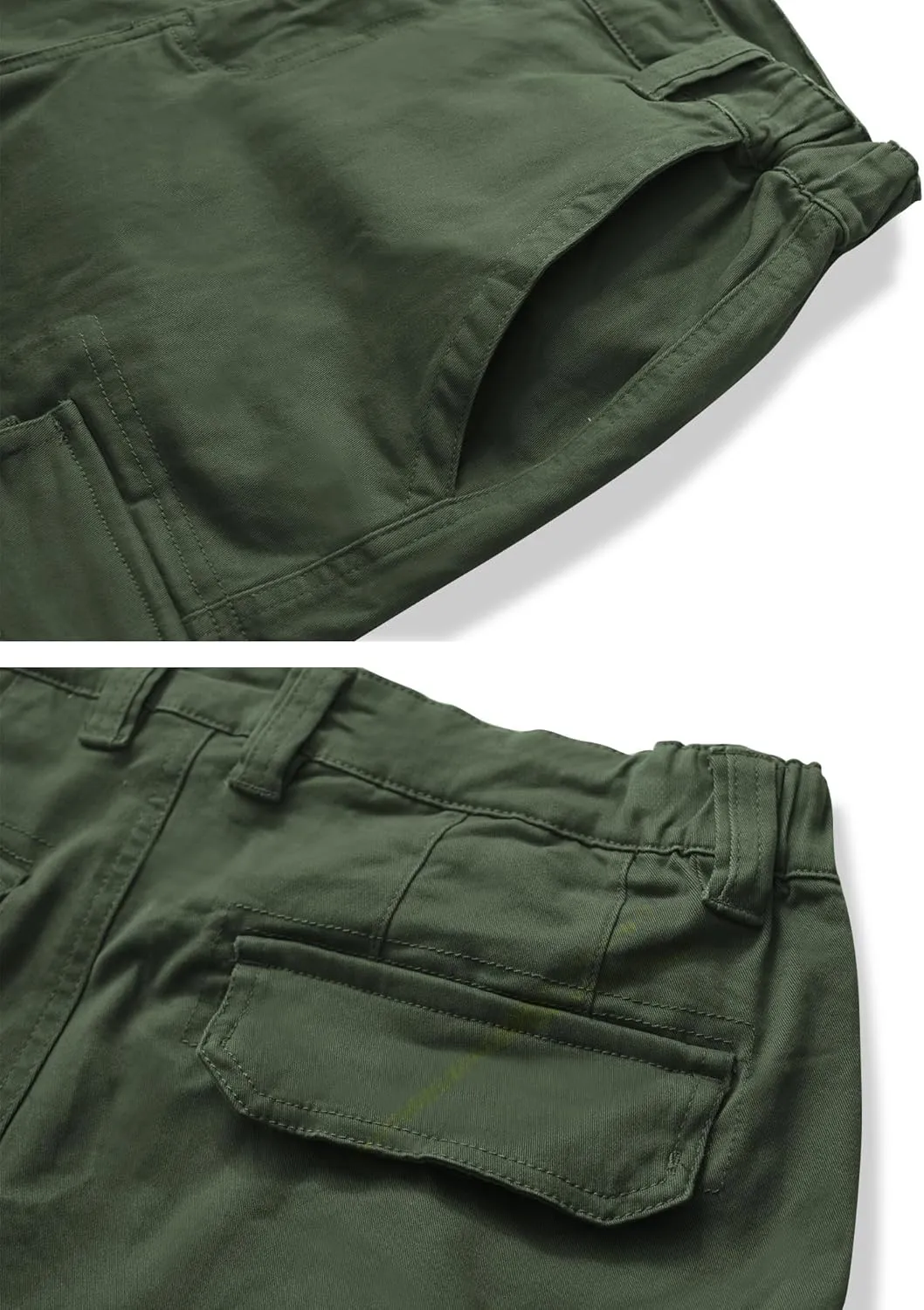 AKARMY Men's Camo Cargo Shorts Outdoor Multi-Pocket Cotton Casual Shorts with No Belt