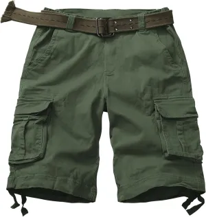 AKARMY Men's Camo Cargo Shorts Outdoor Multi-Pocket Cotton Casual Shorts with No Belt