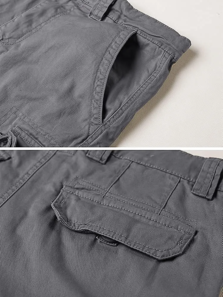 AKARMY Men's Camo Cargo Shorts Outdoor Multi-Pocket Cotton Casual Shorts with No Belt