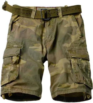 AKARMY Men's Camo Cargo Shorts Outdoor Multi-Pocket Cotton Casual Shorts with No Belt