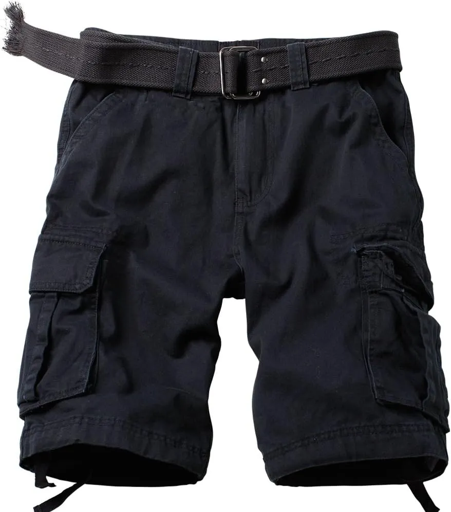 AKARMY Men's Camo Cargo Shorts Outdoor Multi-Pocket Cotton Casual Shorts with No Belt