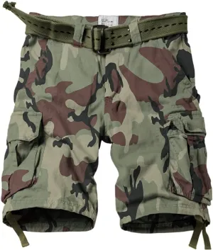 AKARMY Men's Camo Cargo Shorts Outdoor Multi-Pocket Cotton Casual Shorts with No Belt