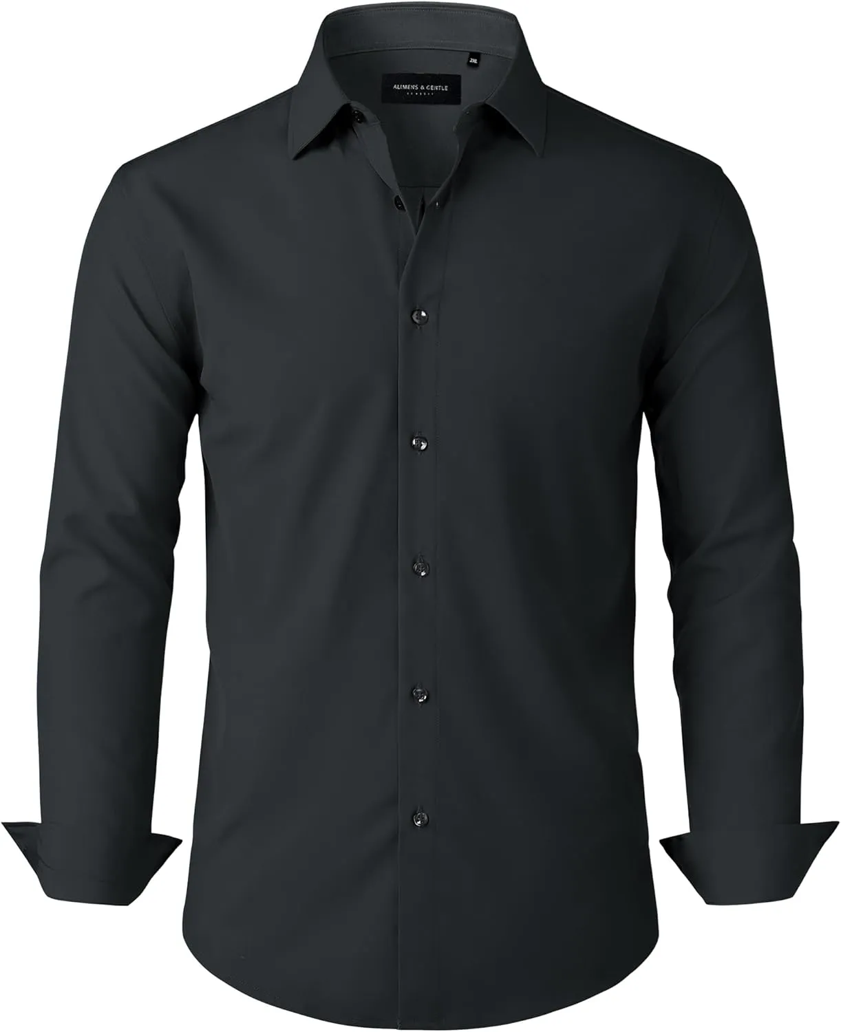 Alimens & Gentle Mens Dress Shirts Stretch Long Sleeve Formal Business Wedding Button Down Shirt Wrinkle Free