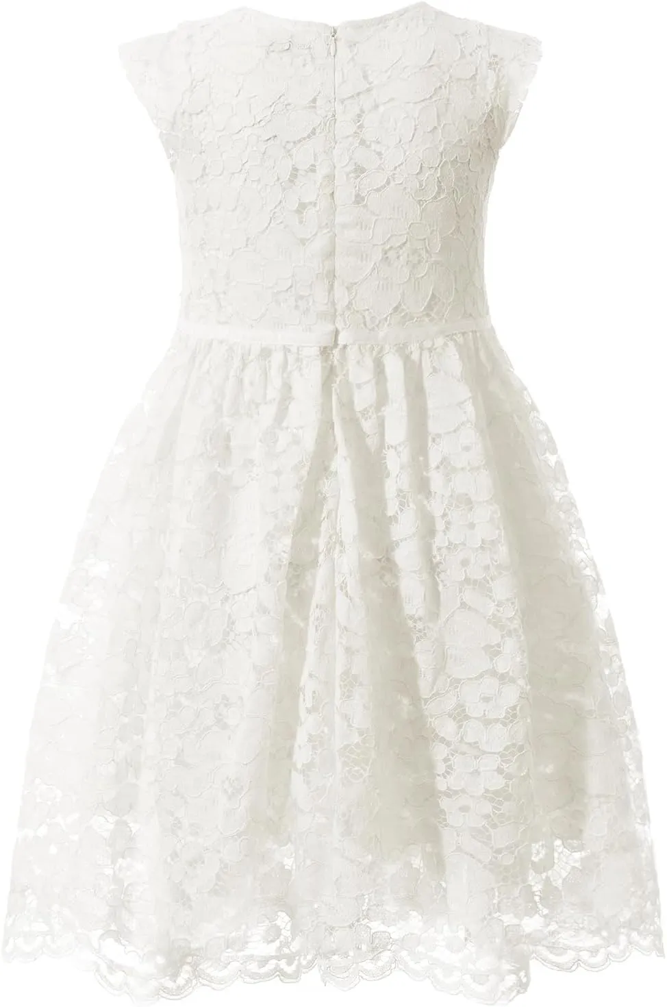 ALLOVIN Girls and Toddler Sleeveless A-Line Lace Party Dress Flower Girl Princess Dress with Beaded Bowknot 2-12 Years