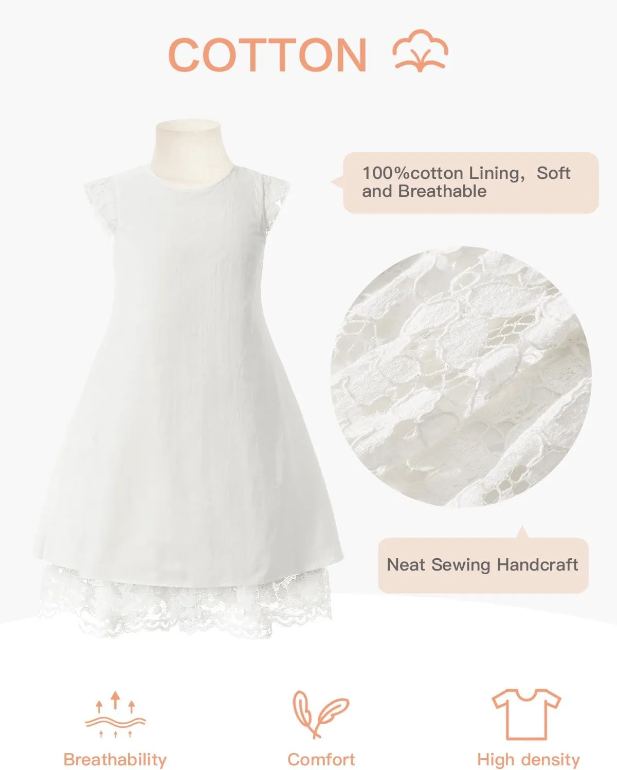 ALLOVIN Girls and Toddler Sleeveless A-Line Lace Party Dress Flower Girl Princess Dress with Beaded Bowknot 2-12 Years