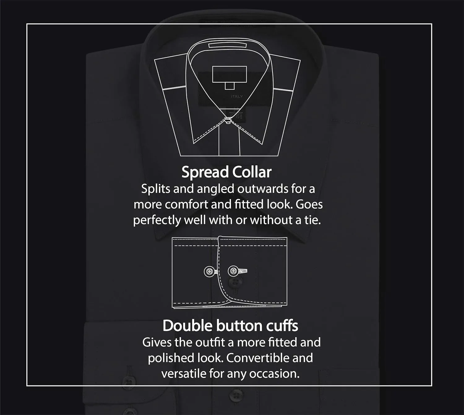 Allsense Mens Regular-Fit Long-Sleeve Dress Shirt