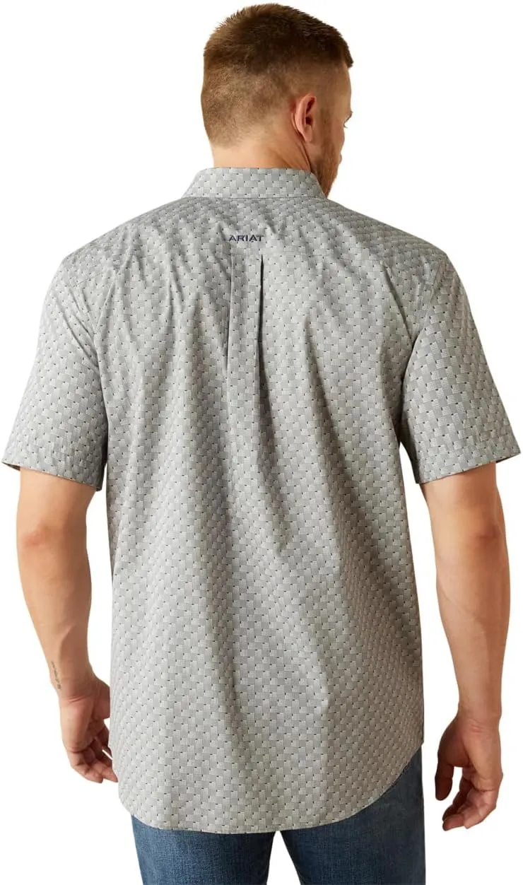 ARIAT Mens Grey Wrinkle Free Obert Short Sleeve Shirt