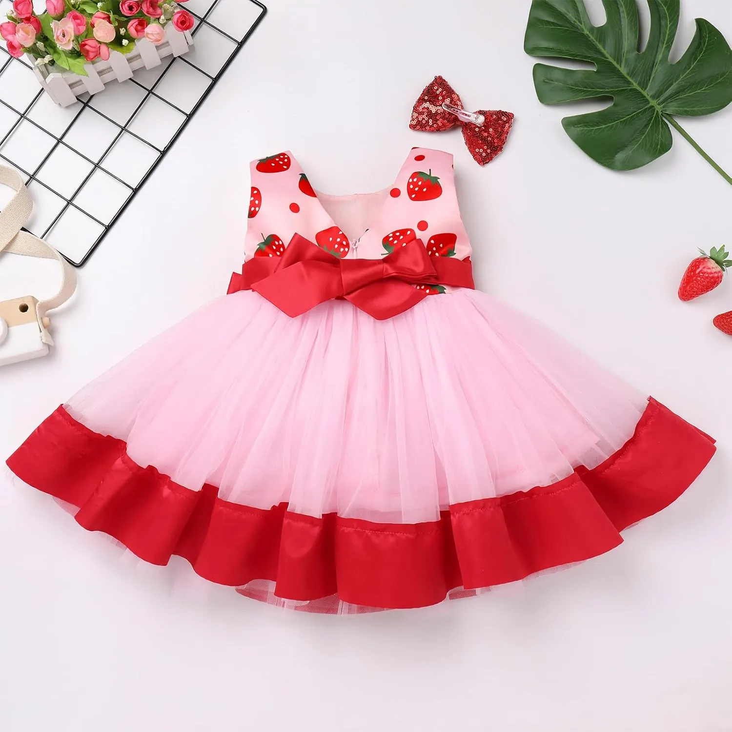 Baby Girl Princess Dress Cake Smash Birthday Tutu Dress Headband Baptism Clothes Set for Cake Smash Photo Shoot