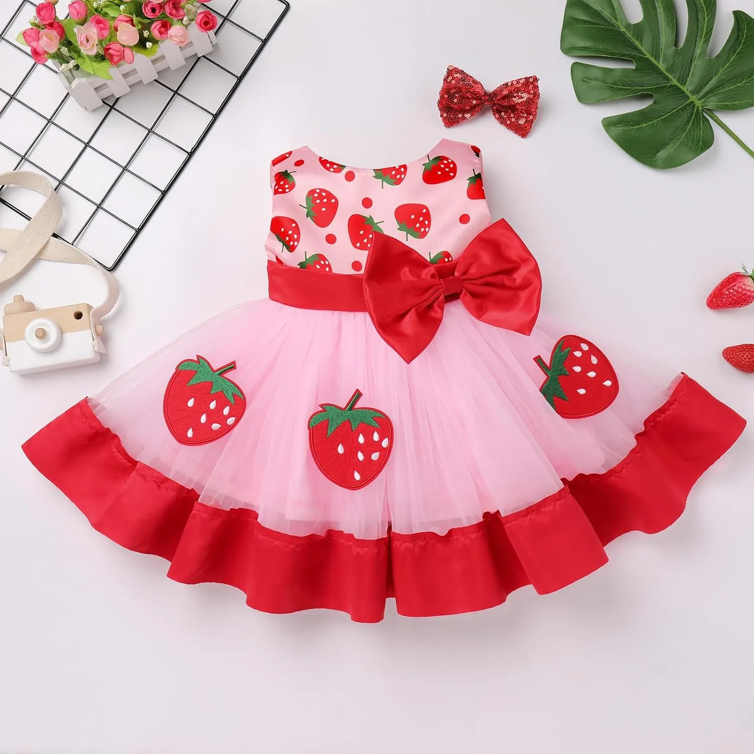 Baby Girl Princess Dress Cake Smash Birthday Tutu Dress Headband Baptism Clothes Set for Cake Smash Photo Shoot