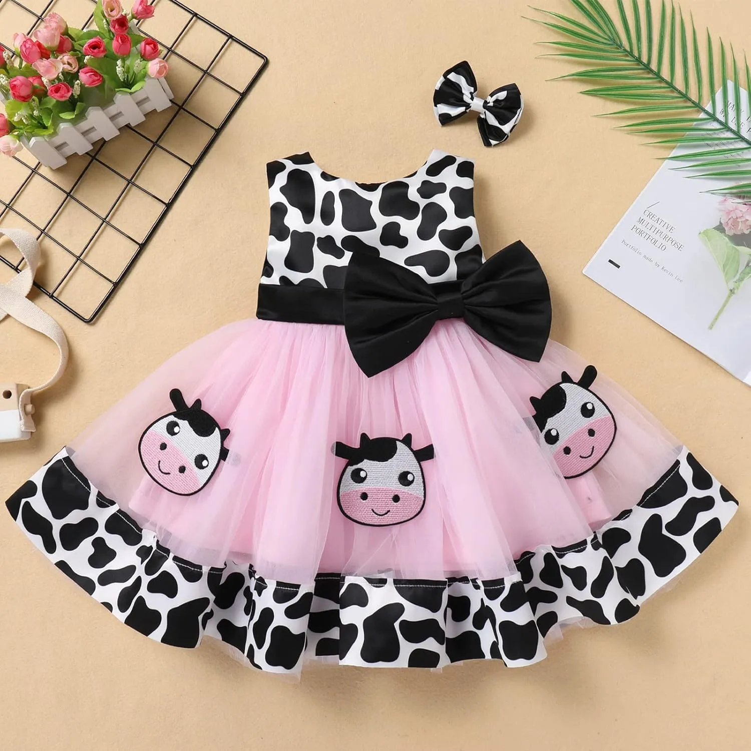 Baby Girl Princess Dress Cake Smash Birthday Tutu Dress Headband Baptism Clothes Set for Cake Smash Photo Shoot
