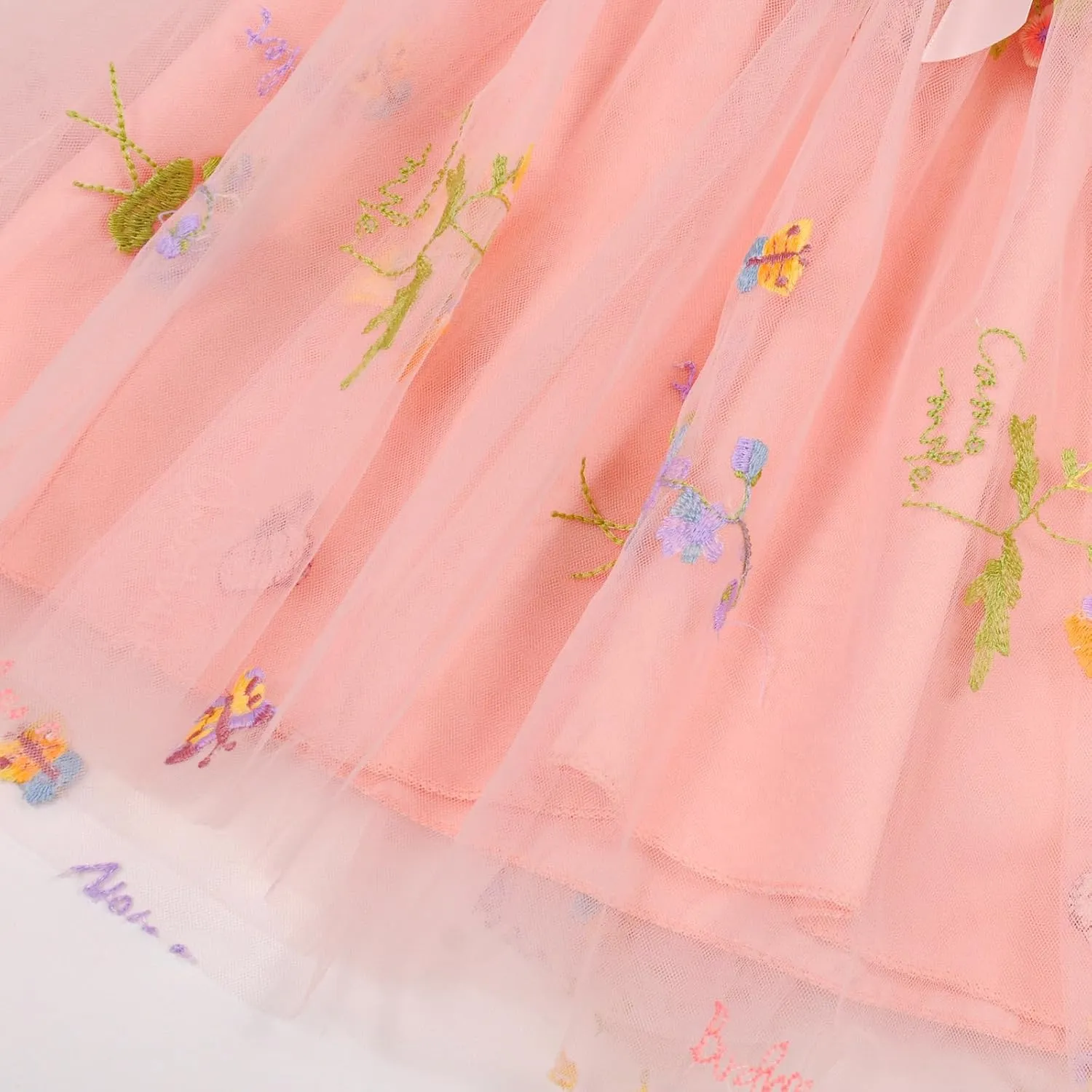Balatele Toddler Baby Girl Tulle Dress Summer Sleeveless Embroidery Sequin Princess Birthday Party Tutu Dress