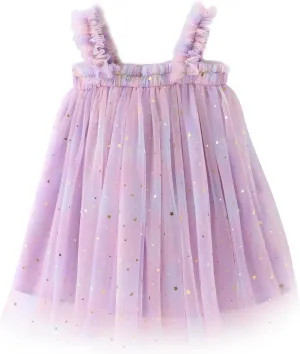 Balatele Toddler Baby Girl Tulle Dress Summer Sleeveless Embroidery Sequin Princess Birthday Party Tutu Dress