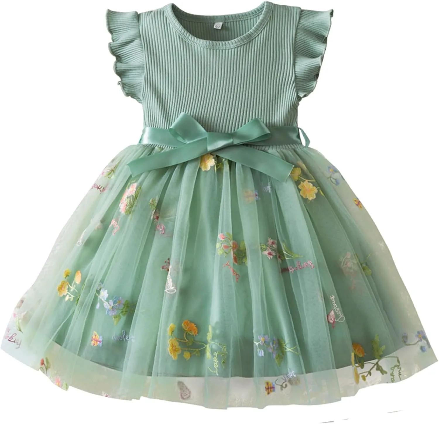 Balatele Toddler Baby Girl Tulle Dress Summer Sleeveless Embroidery Sequin Princess Birthday Party Tutu Dress
