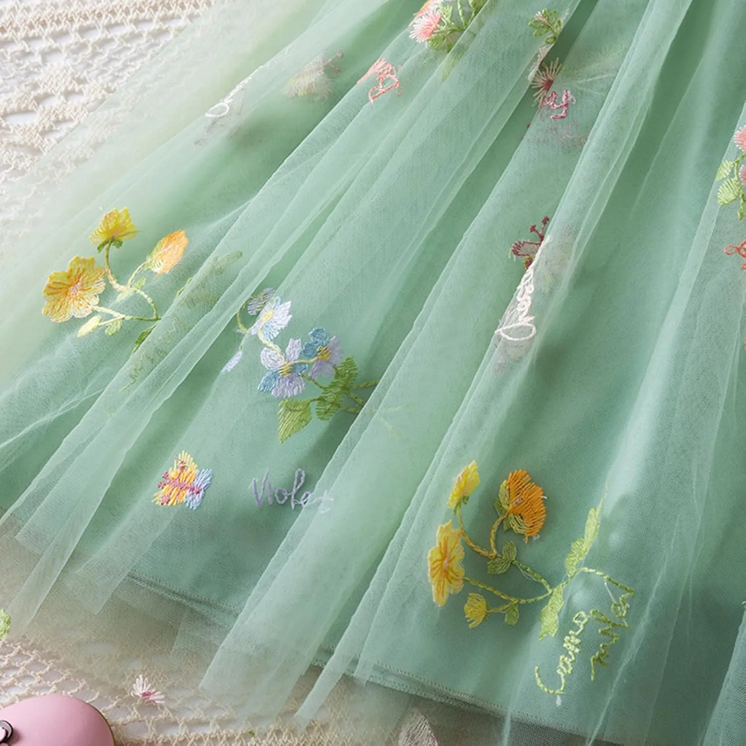 Balatele Toddler Baby Girl Tulle Dress Summer Sleeveless Embroidery Sequin Princess Birthday Party Tutu Dress