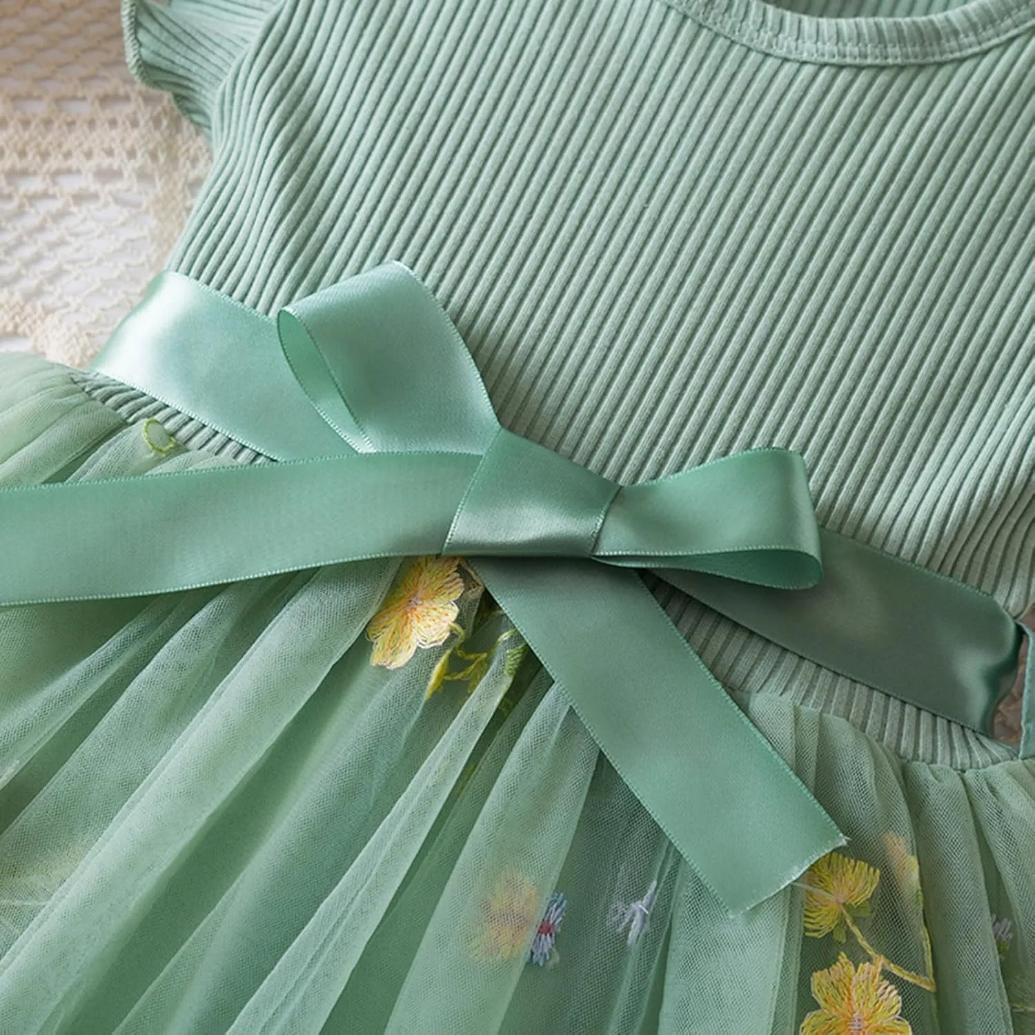 Balatele Toddler Baby Girl Tulle Dress Summer Sleeveless Embroidery Sequin Princess Birthday Party Tutu Dress