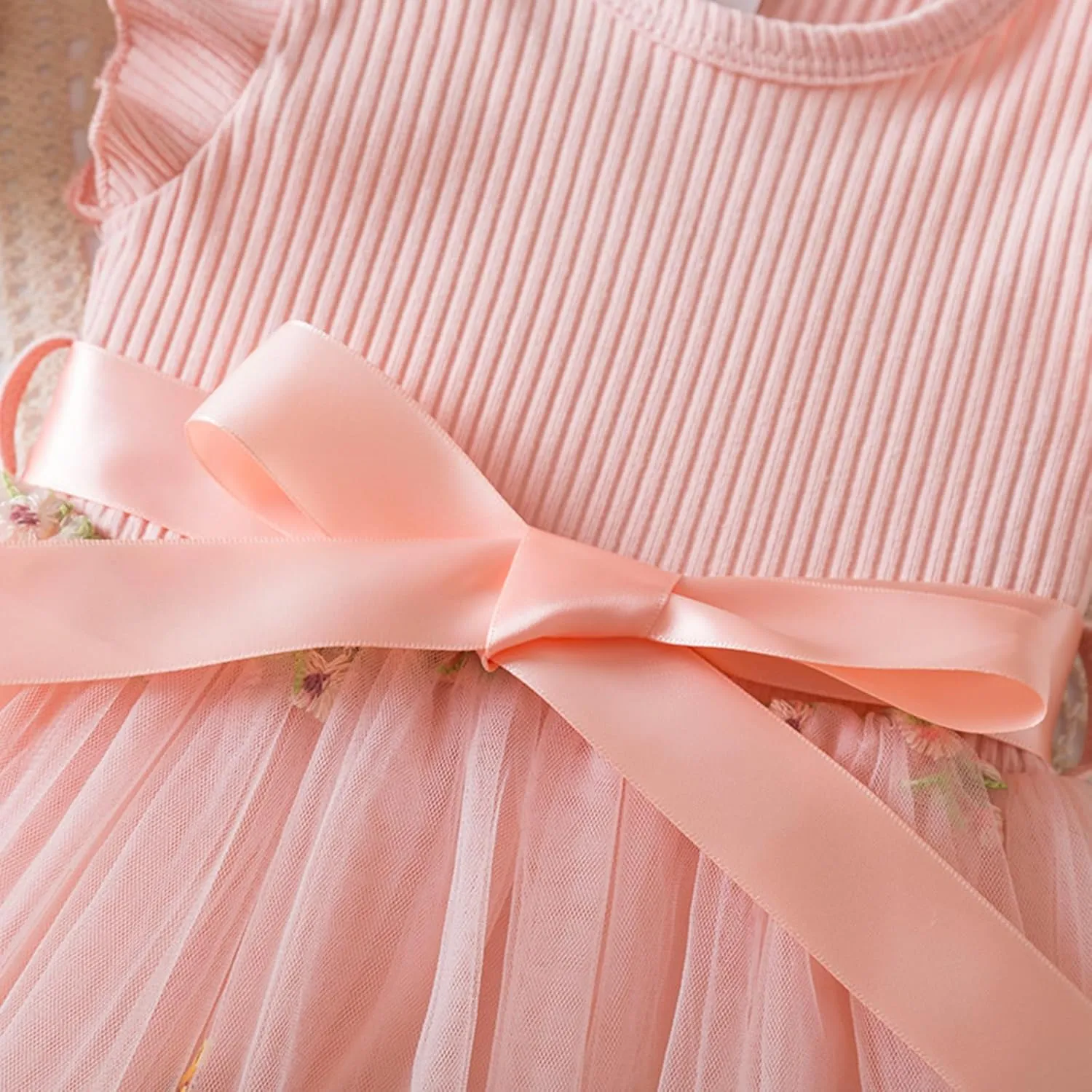Balatele Toddler Baby Girl Tulle Dress Summer Sleeveless Embroidery Sequin Princess Birthday Party Tutu Dress