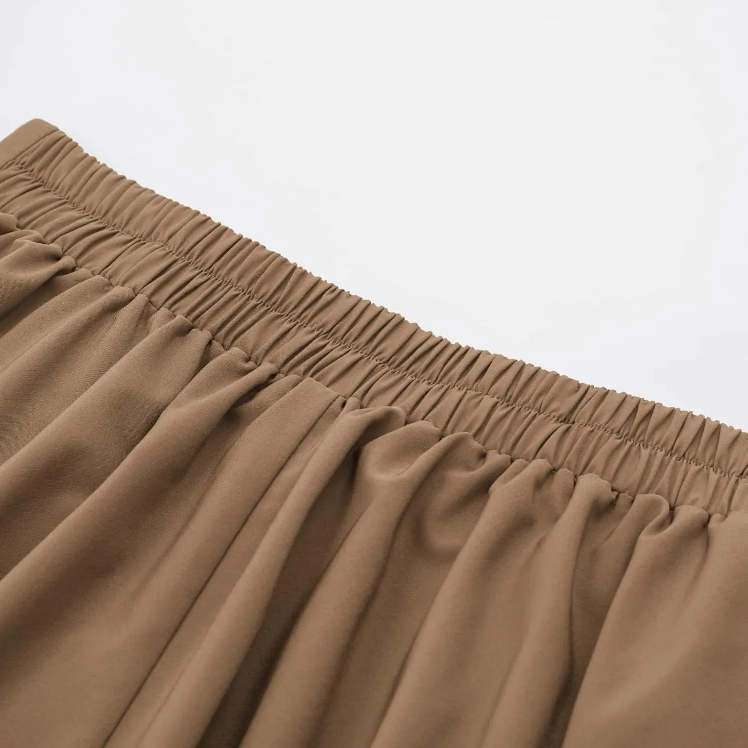 Belle Poque Women's Vintage High Waist Pleated Midi A-Line Skirt with Pockets
