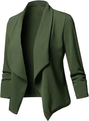 Blazers for Women 2025 Business Casual Office Work Suit Lightweight Elegant 3/4 Sleeve Lapel Blazer Summer Jacket Tops