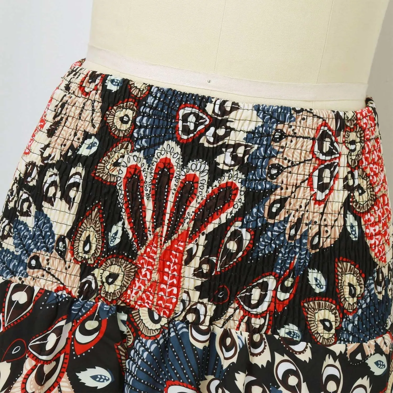 Boho Maxi Skirts for Women 2025 Summer Elegant High Waisted Flowy Swing A-Line Floral Long Skirt