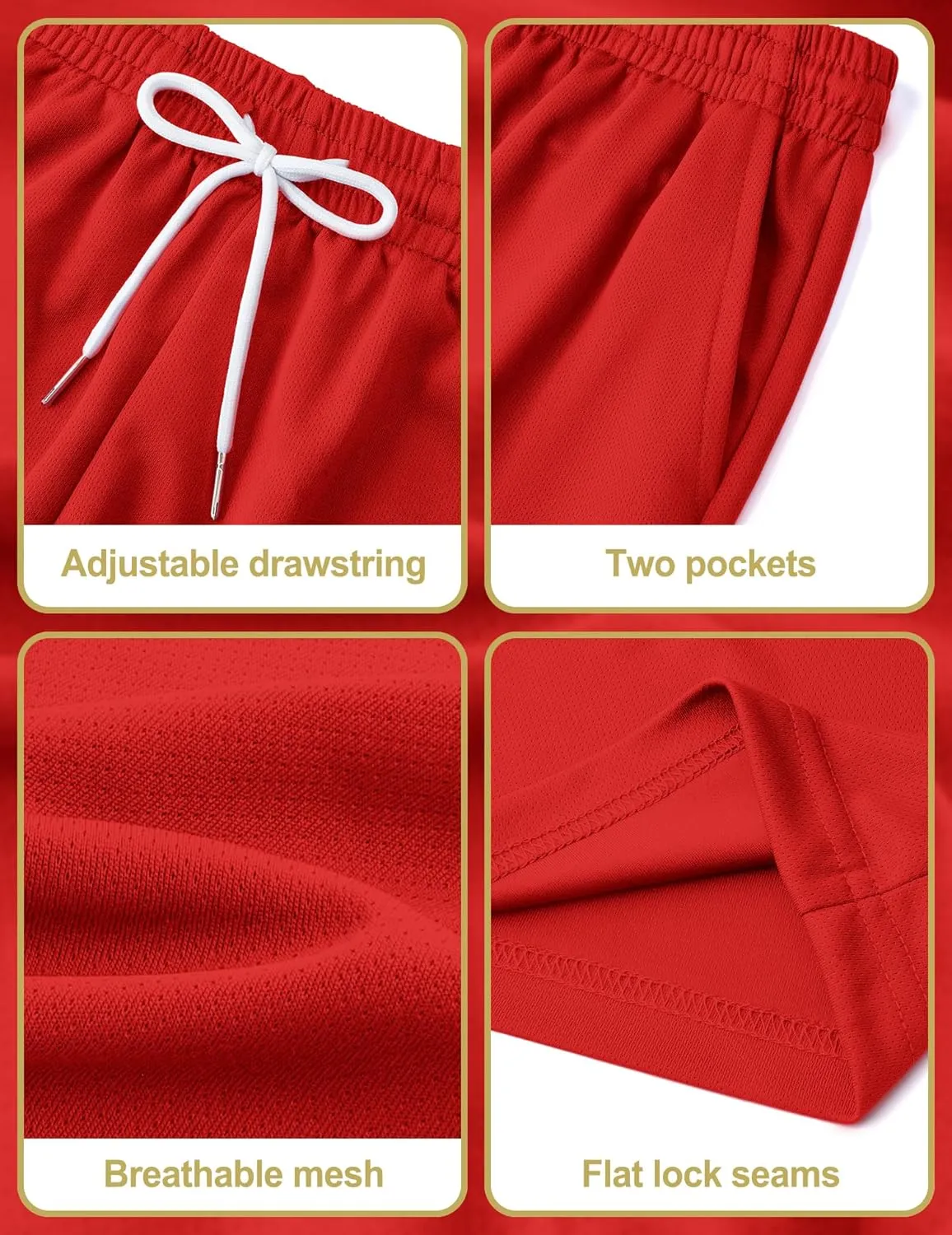 Boys Athletic Shorts Breathable Basketball Sports Shorts Quick Dry Mesh Soccer Running Active Shorts
