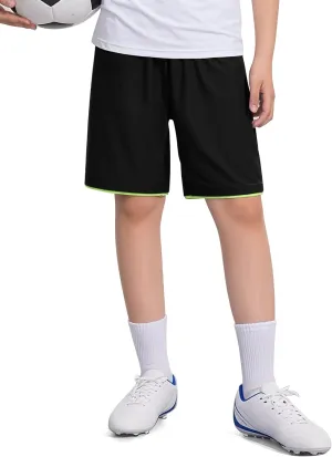 Boys Athletic Shorts Quick Dry Basketball Soccer Running Gym Summer Mesh Sports Shorts for Kids