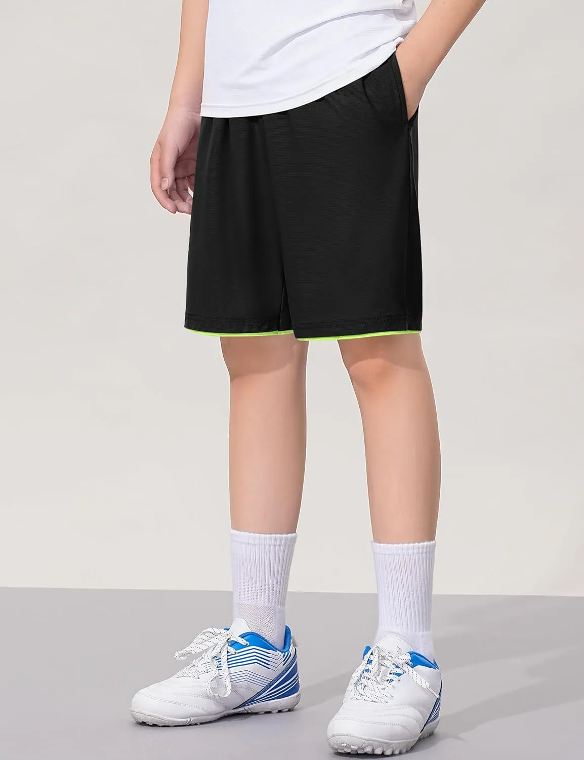 Boys Athletic Shorts Quick Dry Basketball Soccer Running Gym Summer Mesh Sports Shorts for Kids