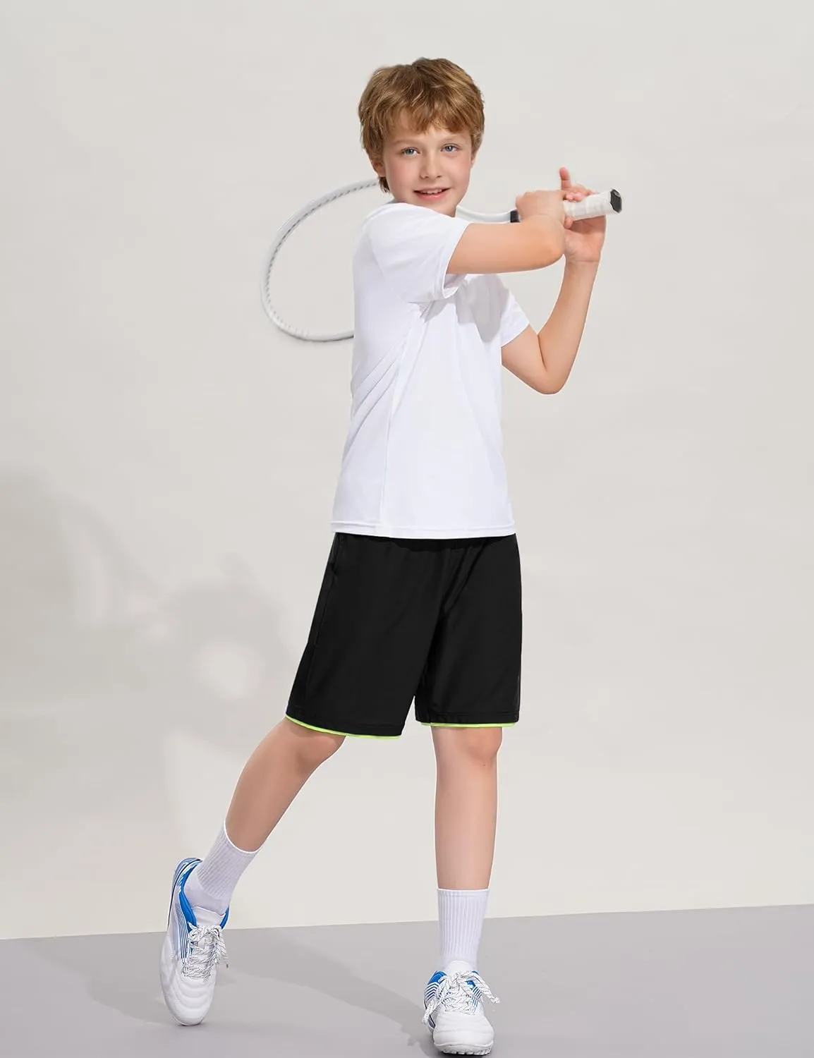 Boys Athletic Shorts Quick Dry Basketball Soccer Running Gym Summer Mesh Sports Shorts for Kids