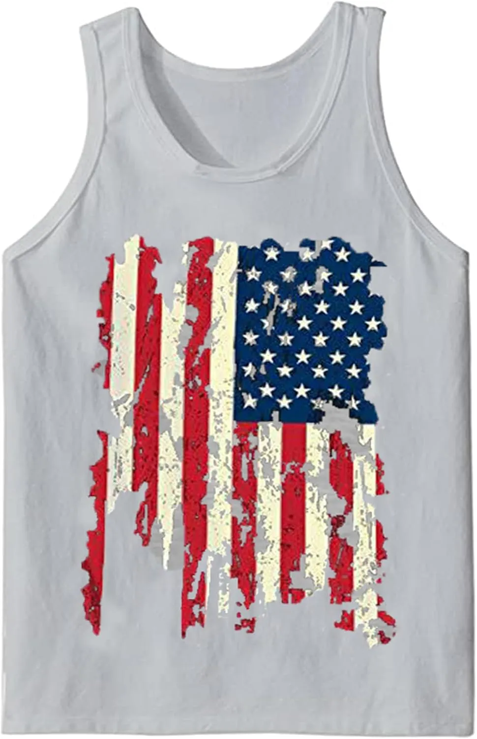 CM-Kid Men's Casual American Flag Tank Tops 4th July Independence Day USA Flag Sleeveless T-Shirt Gym Workout Patriotic Tees