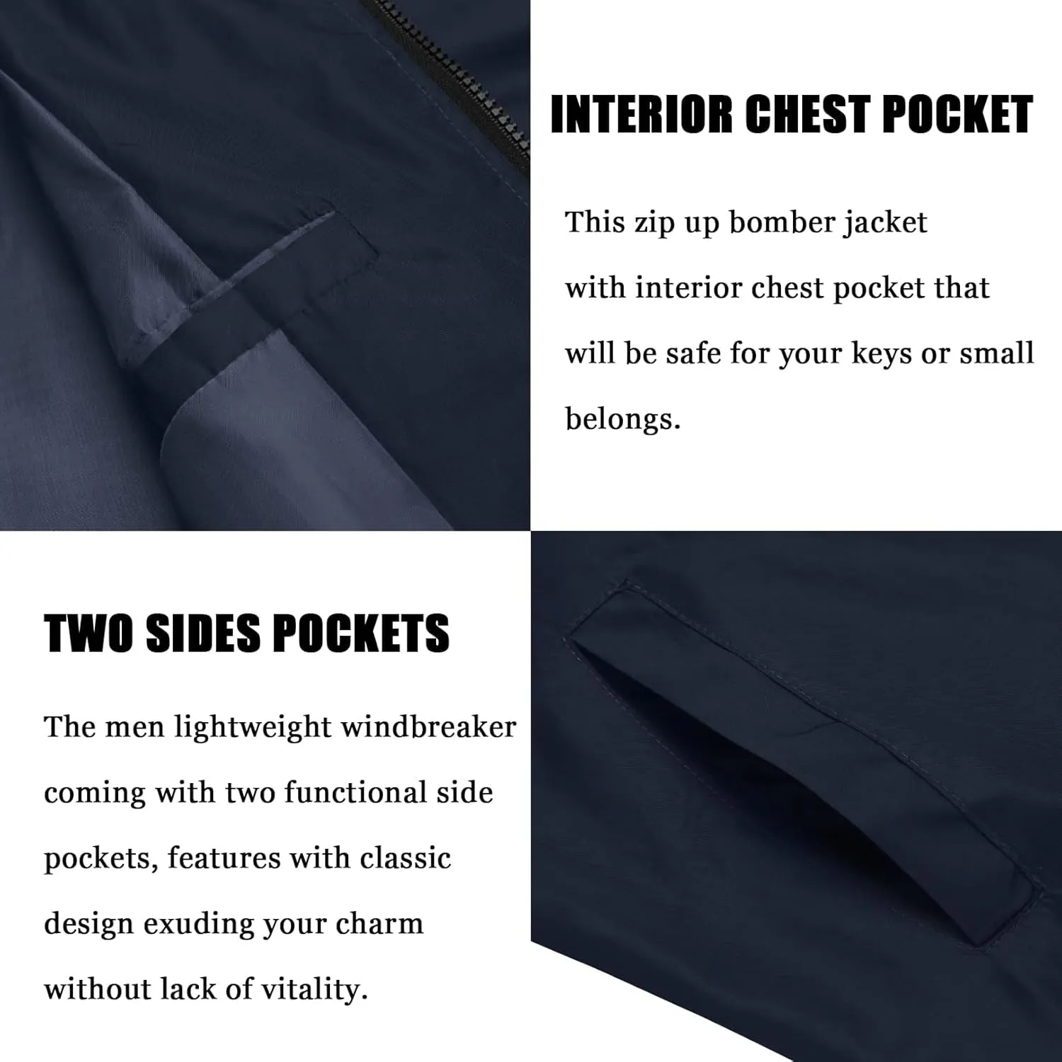 COOFANDY Men Bomber Jacket Lightweight Windbreaker Jackets Casual Softshell Flight Fashion Winter Fall Coat with Pocket