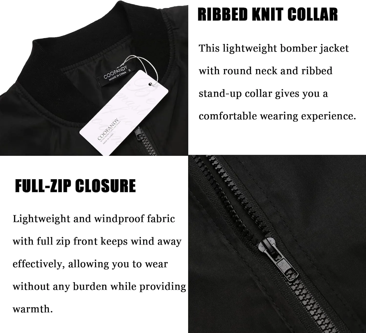 COOFANDY Men Bomber Jacket Lightweight Windbreaker Jackets Casual Softshell Flight Fashion Winter Fall Coat with Pocket