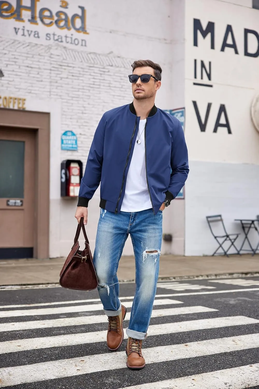 COOFANDY Men Bomber Jacket Lightweight Windbreaker Jackets Casual Softshell Flight Fashion Winter Fall Coat with Pocket