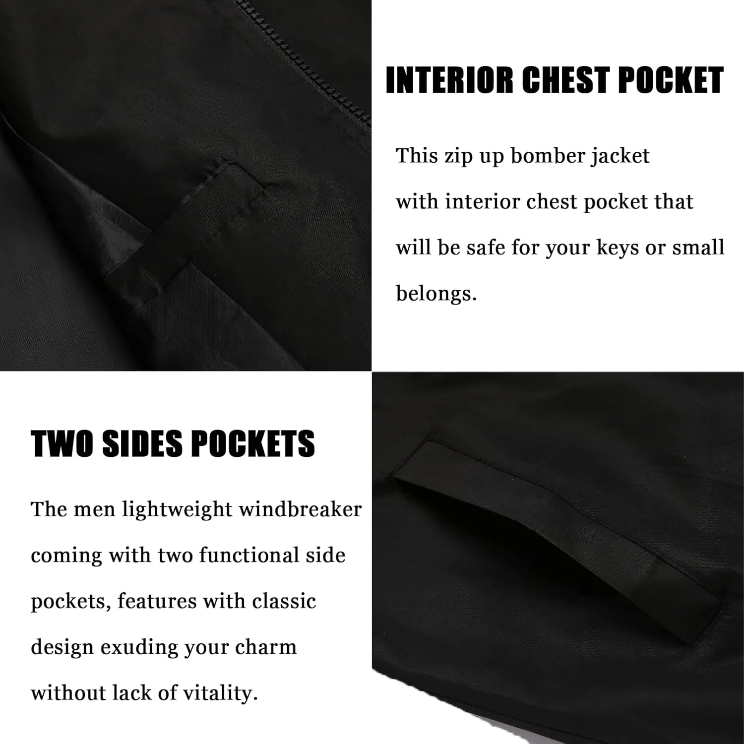 COOFANDY Men Bomber Jacket Lightweight Windbreaker Jackets Casual Softshell Flight Fashion Winter Fall Coat with Pocket