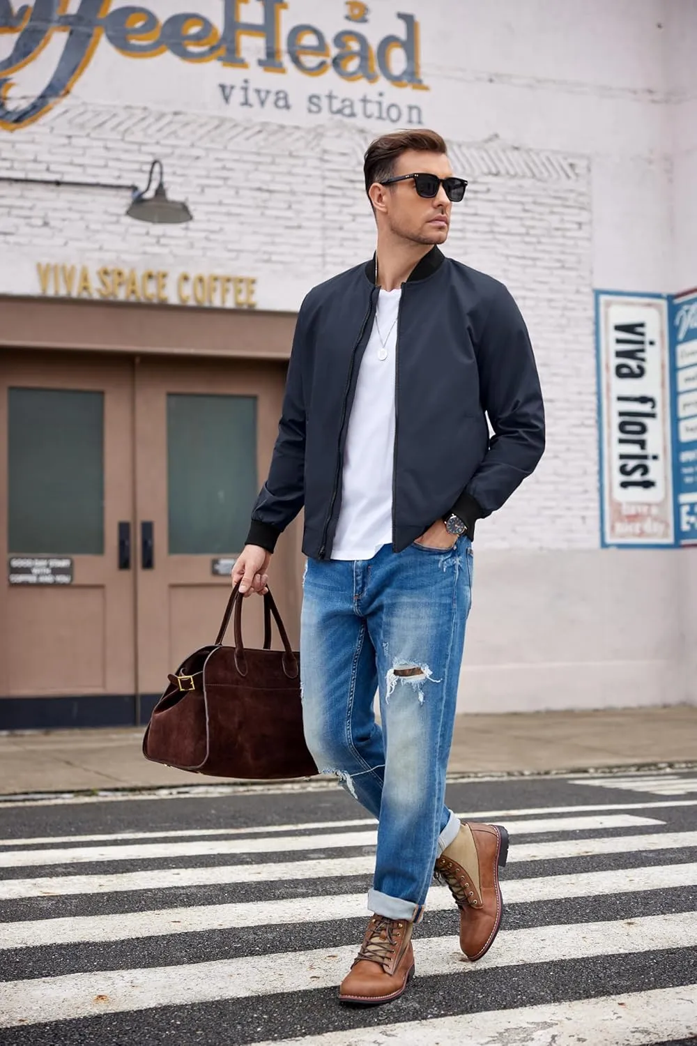 COOFANDY Men Bomber Jacket Lightweight Windbreaker Jackets Casual Softshell Flight Fashion Winter Fall Coat with Pocket