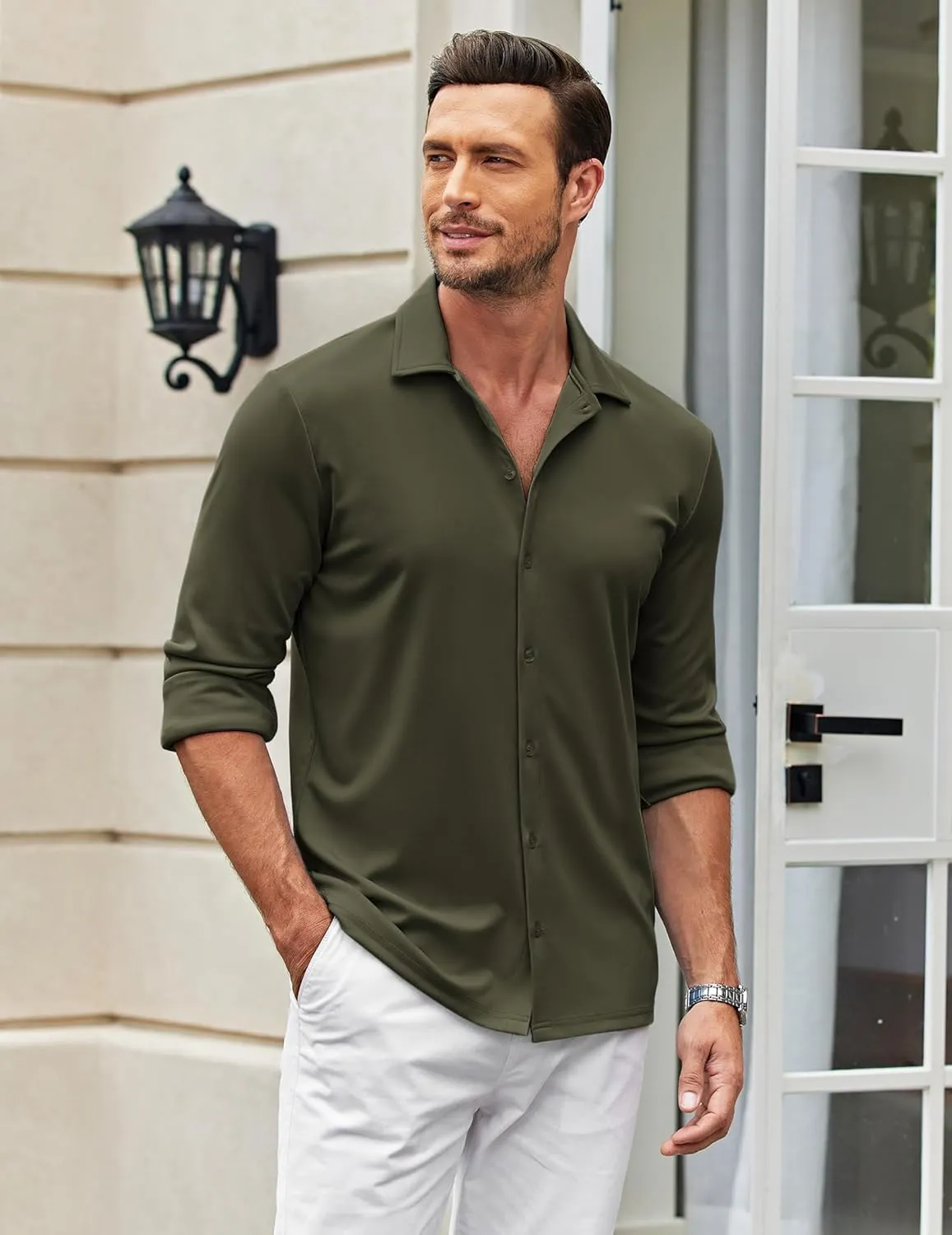COOFANDY Men's Casual Button Down Shirt Wrinkle Free Shirts Long Sleeve Dress Shirt