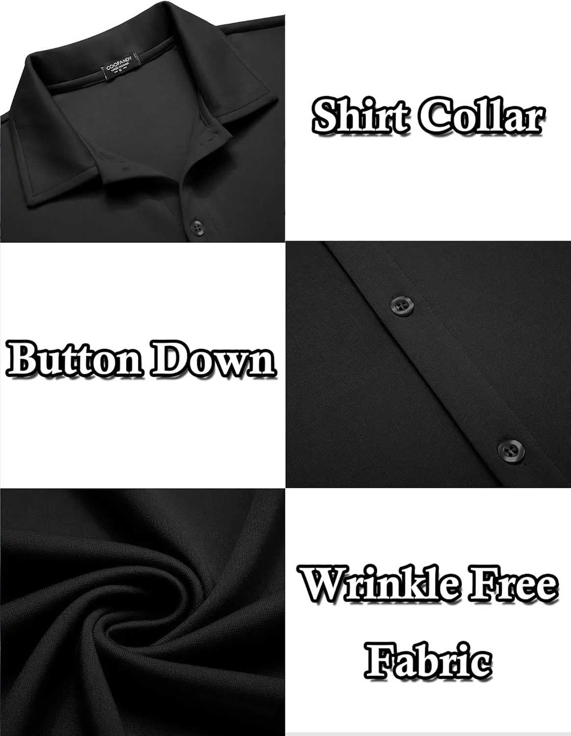 COOFANDY Men's Casual Button Down Shirt Wrinkle Free Shirts Long Sleeve Dress Shirt