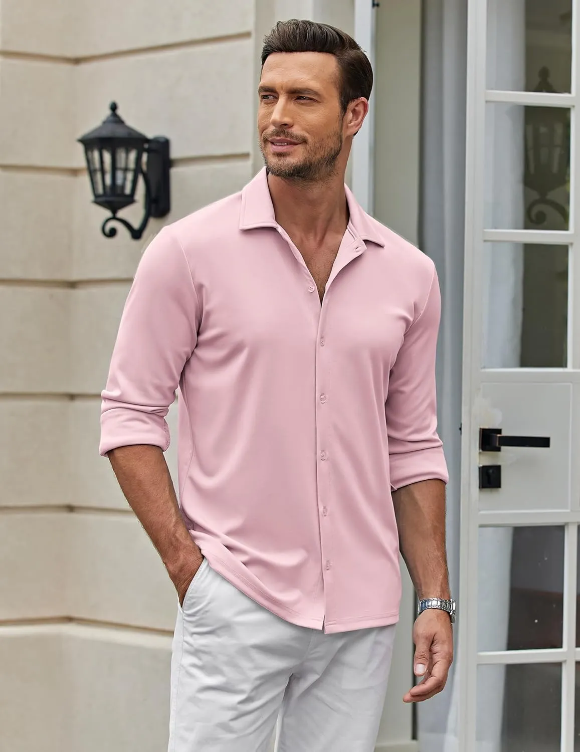 COOFANDY Men's Casual Button Down Shirt Wrinkle Free Shirts Long Sleeve Dress Shirt