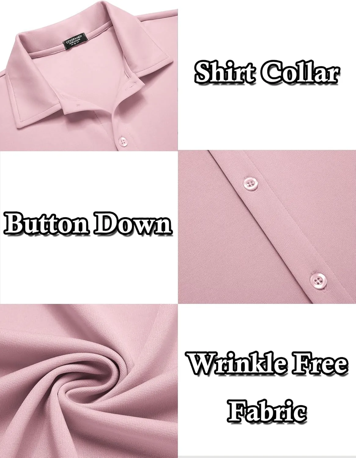 COOFANDY Men's Casual Button Down Shirt Wrinkle Free Shirts Long Sleeve Dress Shirt