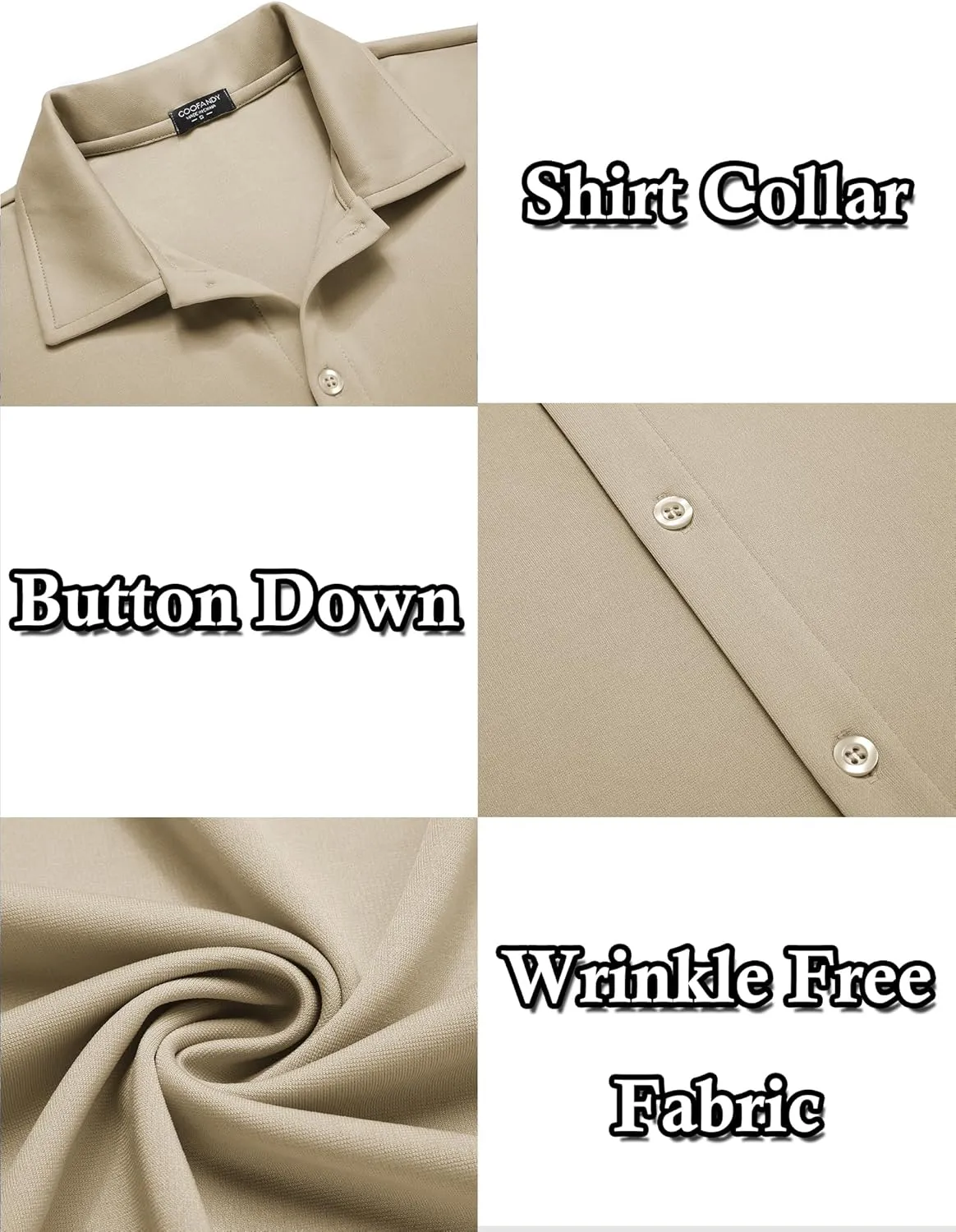 COOFANDY Men's Casual Button Down Shirt Wrinkle Free Shirts Long Sleeve Dress Shirt