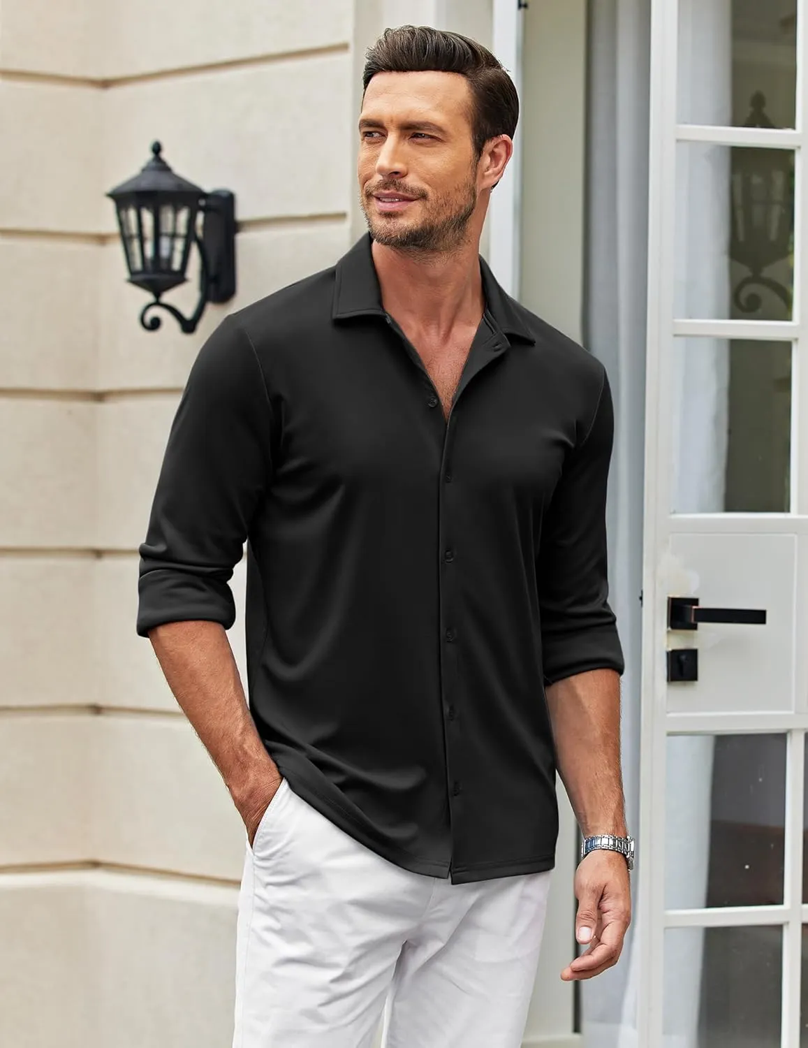 COOFANDY Men's Casual Button Down Shirt Wrinkle Free Shirts Long Sleeve Dress Shirt