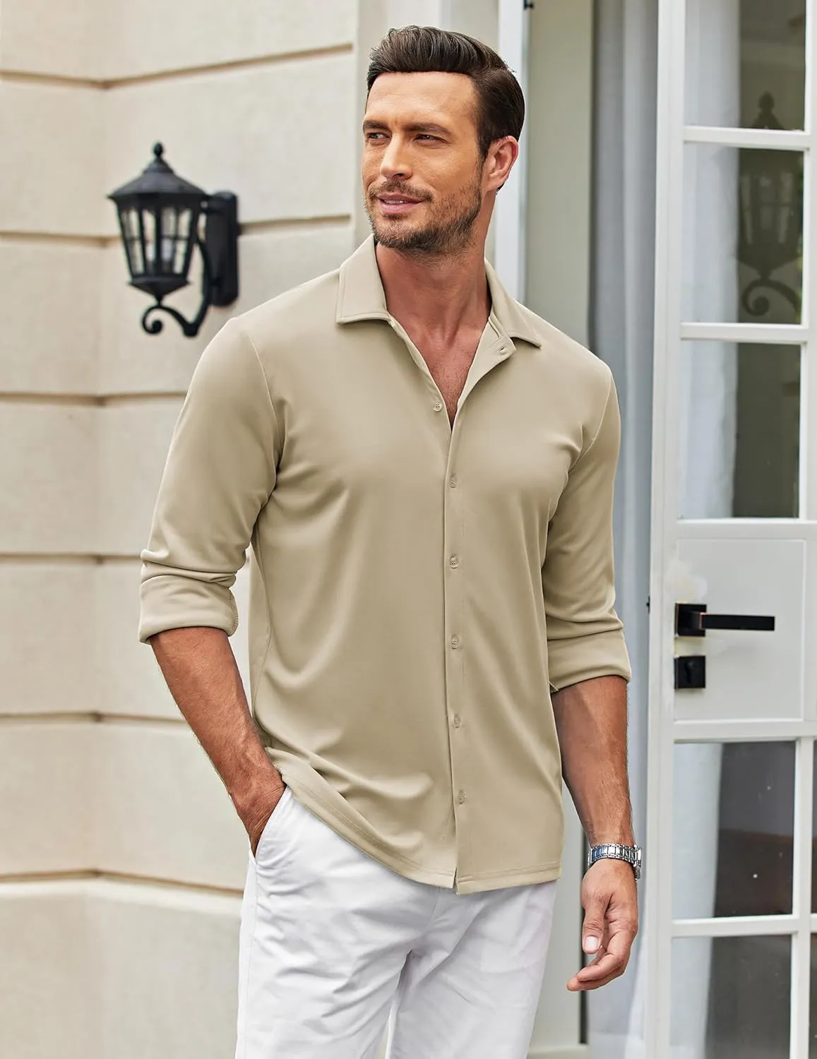 COOFANDY Men's Casual Button Down Shirt Wrinkle Free Shirts Long Sleeve Dress Shirt