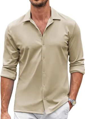 COOFANDY Men's Casual Button Down Shirt Wrinkle Free Shirts Long Sleeve Dress Shirt