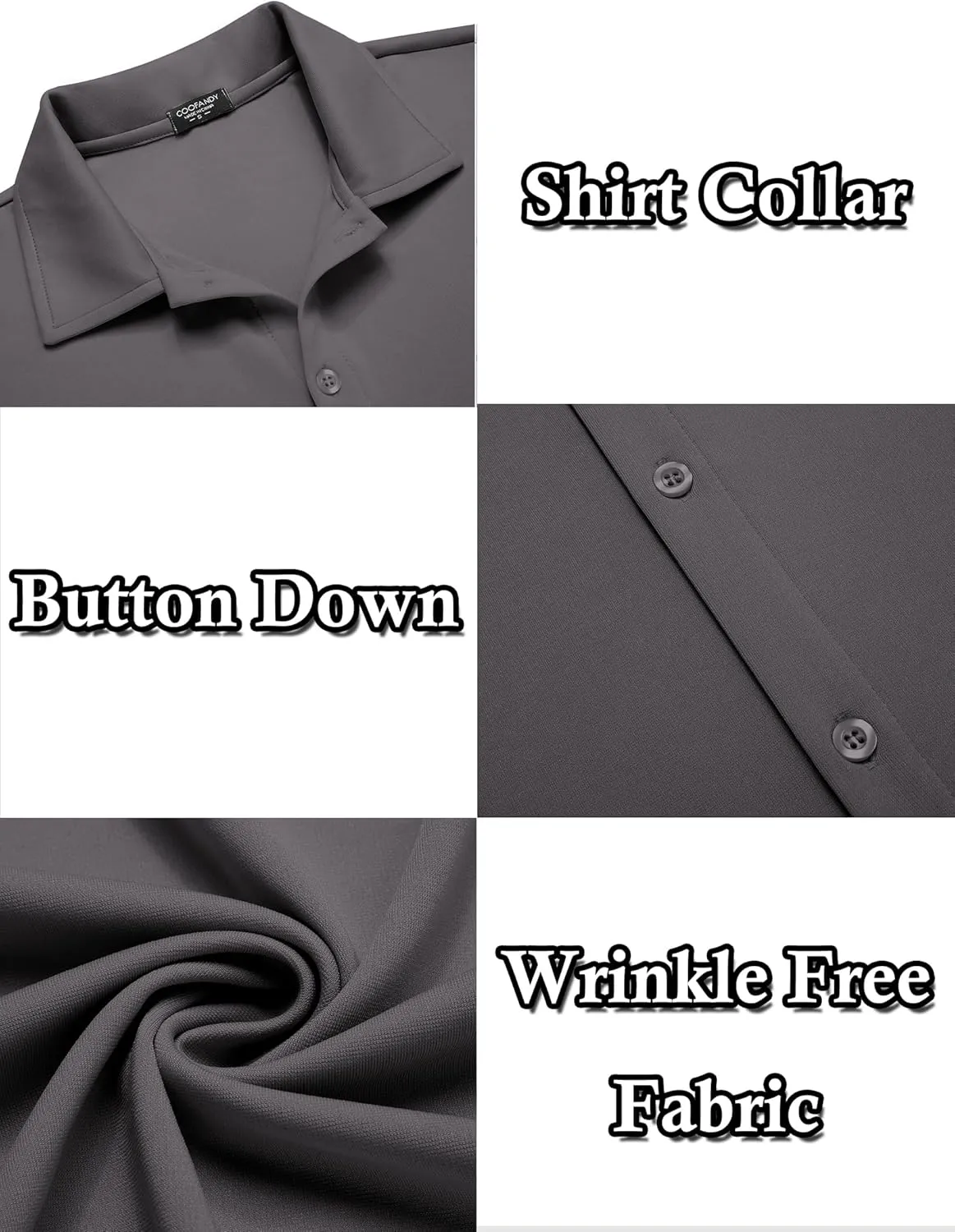 COOFANDY Men's Casual Button Down Shirt Wrinkle Free Shirts Long Sleeve Dress Shirt