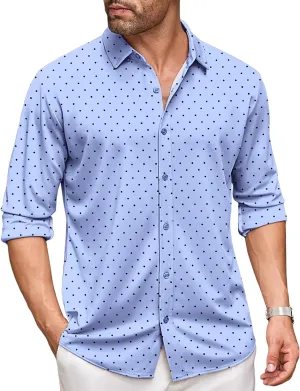 COOFANDY Men's Long Sleeve Dress Shirt Casual Button Down Shirts Wrinkle Free Untucked Shirt