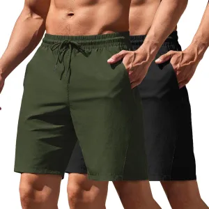 COOFANDY Men's Running Athletic Shorts 9" Gym Workout Lightweight Elastic Waist Sports Shorts