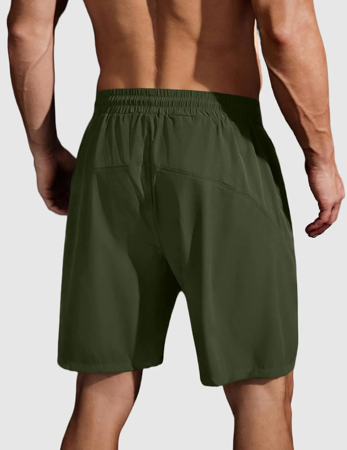 COOFANDY Men's Running Athletic Shorts 9" Gym Workout Lightweight Elastic Waist Sports Shorts