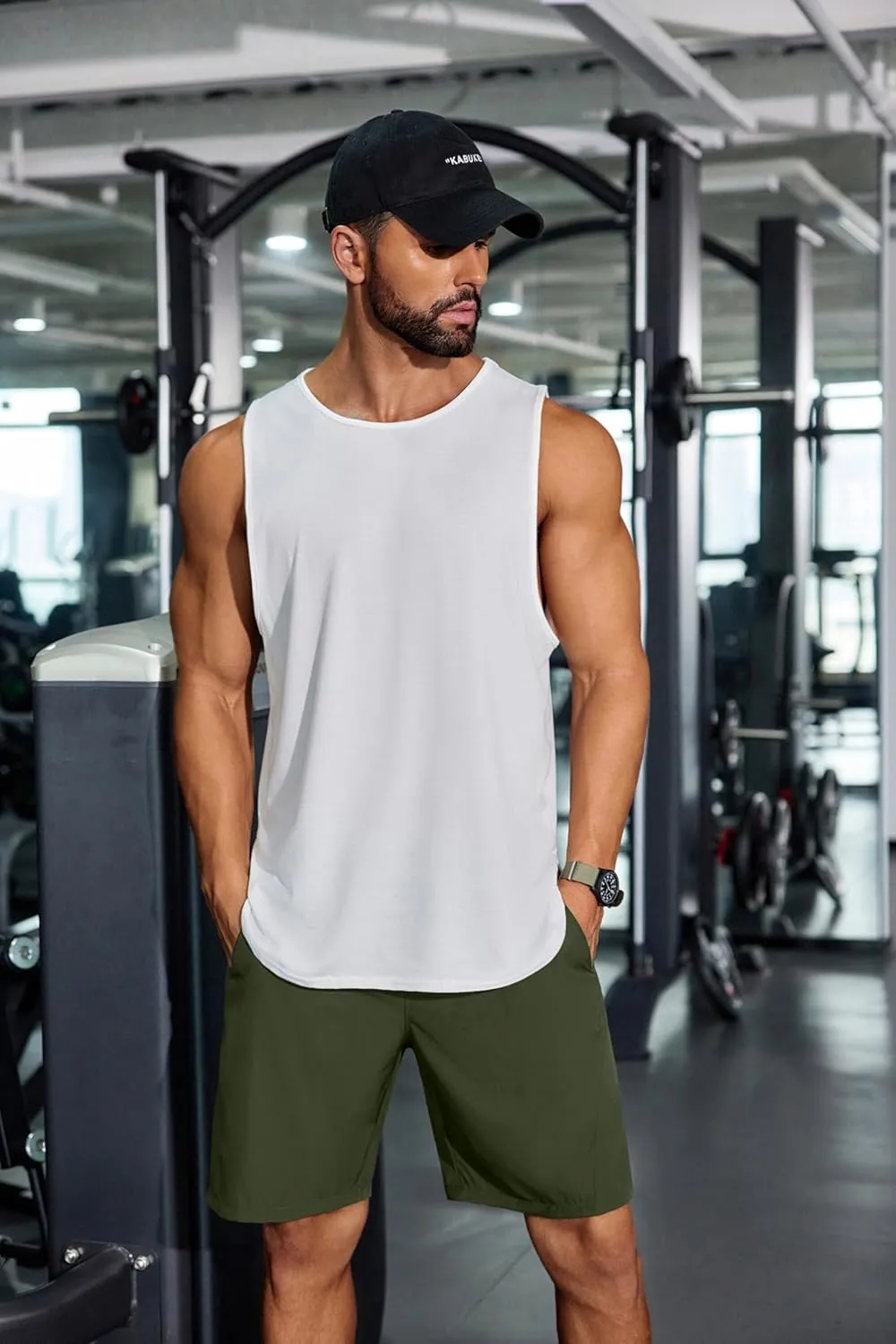 COOFANDY Men's Running Athletic Shorts 9" Gym Workout Lightweight Elastic Waist Sports Shorts